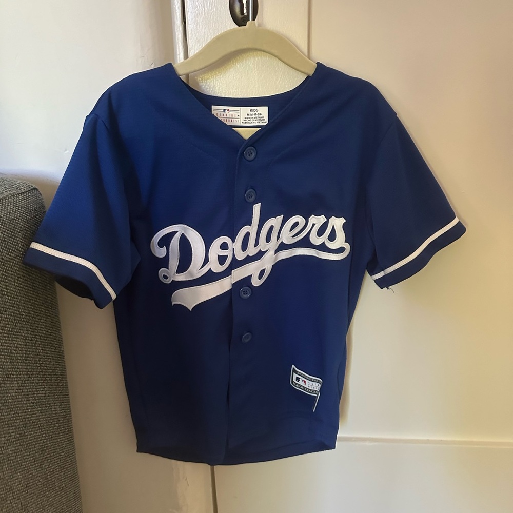 Official MLB kids Mookie Betts Dodgers Jersey size kids’ medium (5/6).